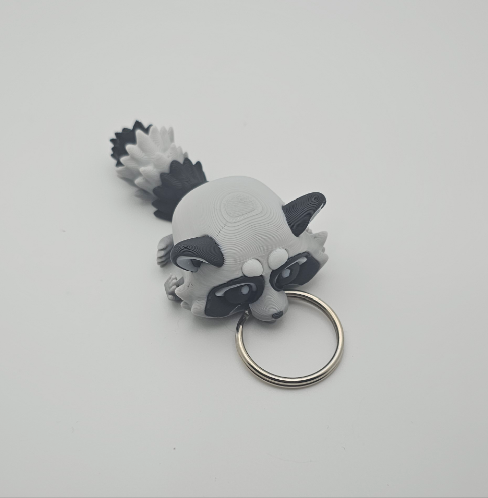 Puff-Raccoon W/Keychain